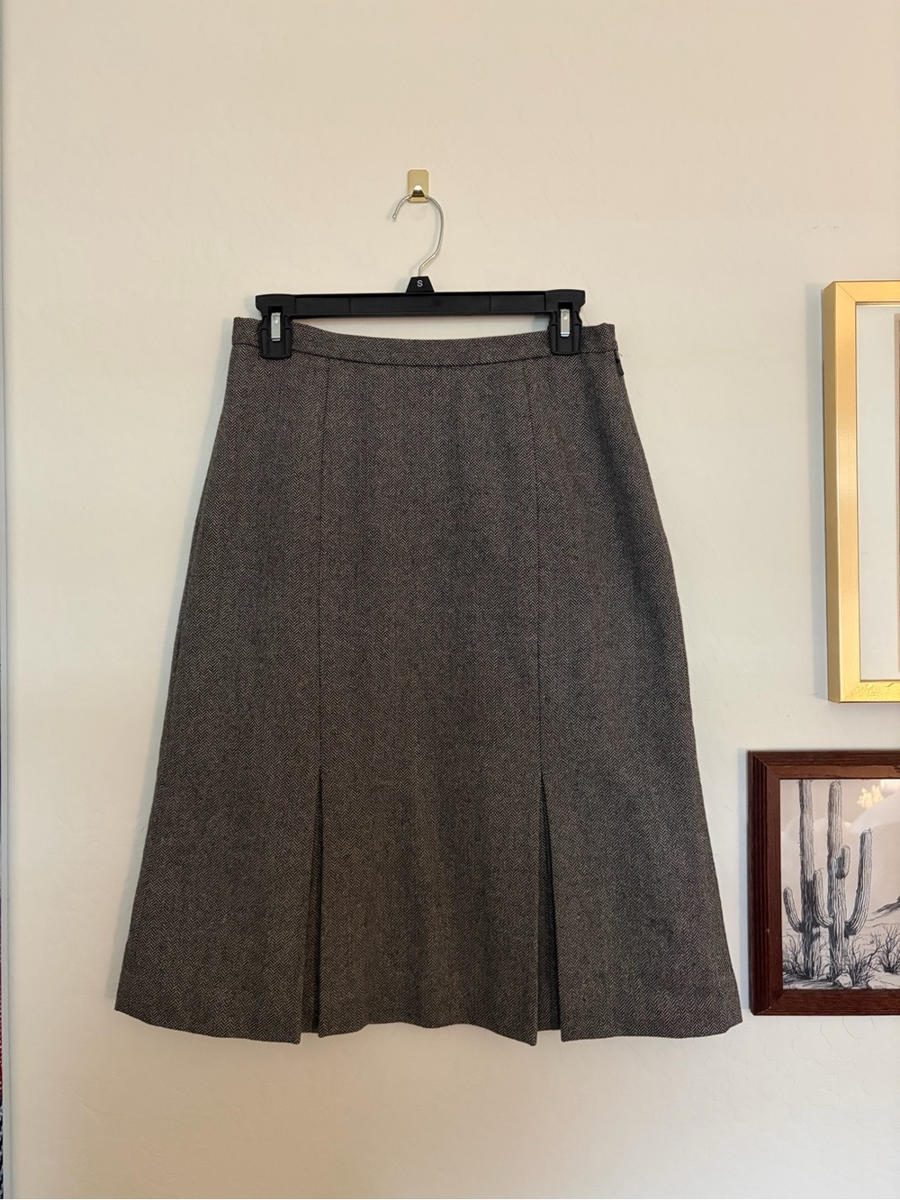 Eddie Bauer Gray A-Line Pleated Skirt